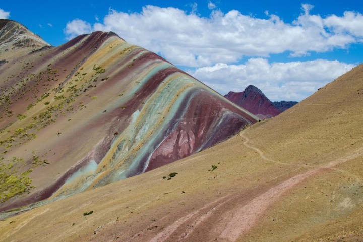 a canyon with a mountain in the background